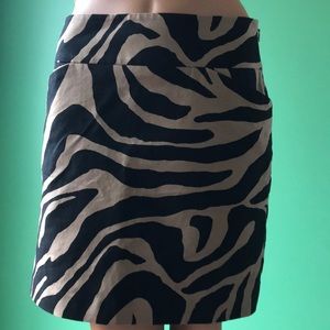 LOFT Black and Tan Zebra Print Skirt